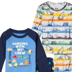 NWT The Children’s Place Baby Boys Construction Snug Fit Cotton Pajama set